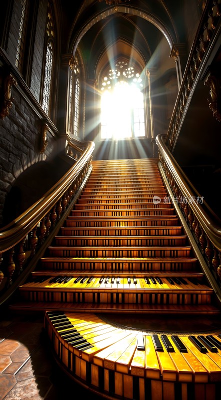 阳光下的音乐楼梯