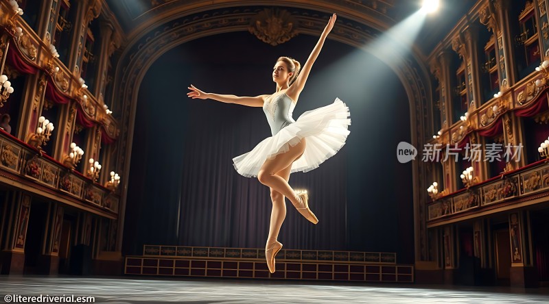 舞台上的优雅芭蕾舞者