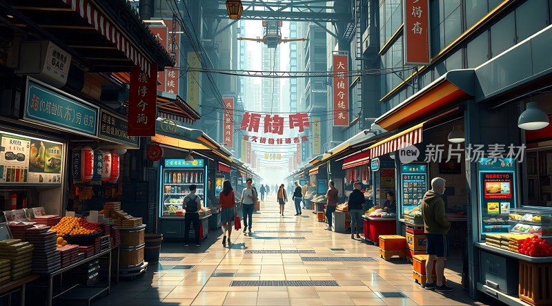 繁华街市热闹非凡