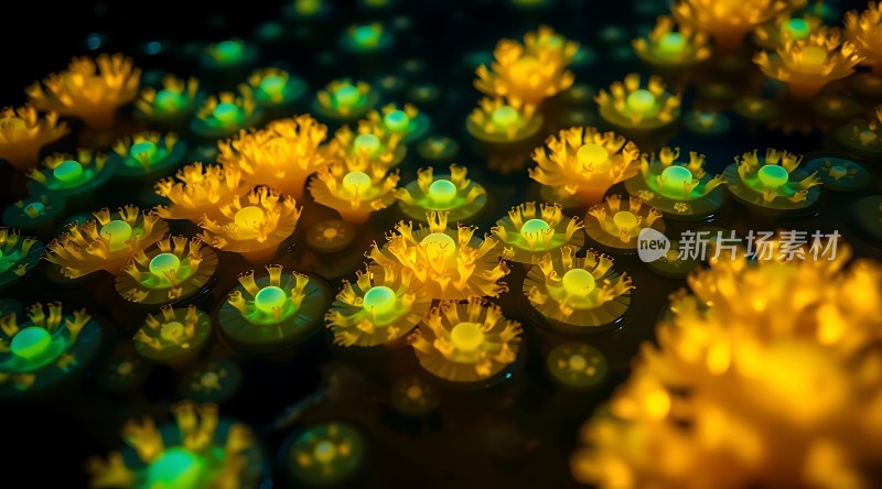 荧光海葵夜光绽放