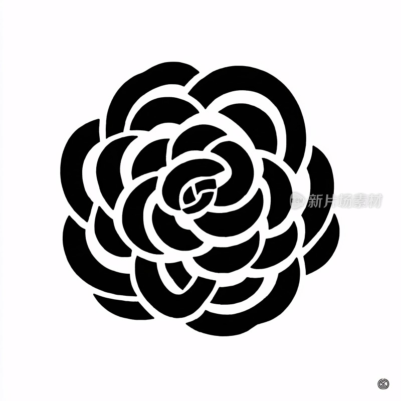 黑白简约花朵图案
