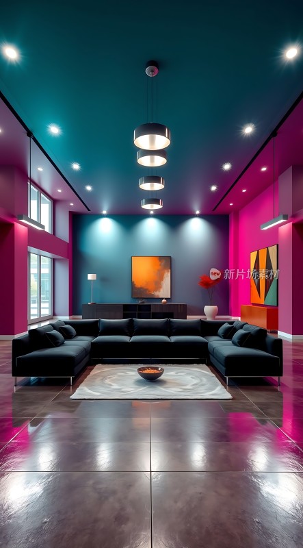 现代家居设计色彩斑斓的客厅空间