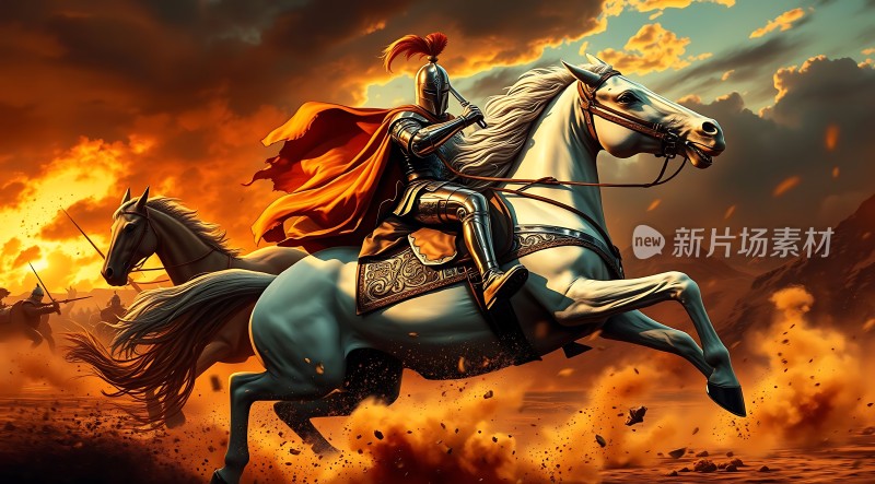 战马奔腾骑士冲锋陷阵