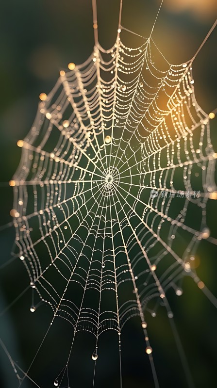 晨露轻吻蛛网