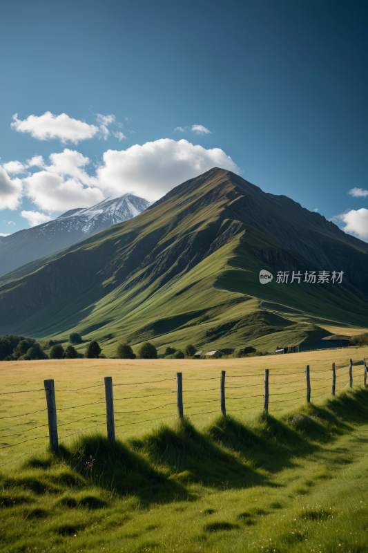 山脉栅栏高清风景图片