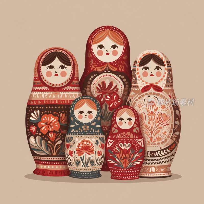 俄罗斯套娃插画