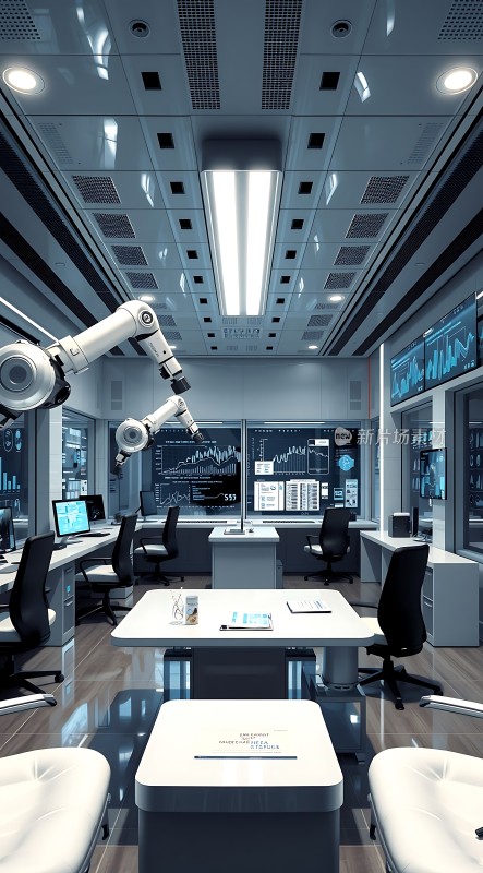 智能控制中心未来科技感十足的工作环境