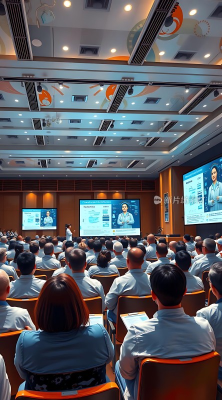 会议现场专家演讲观众专注聆听