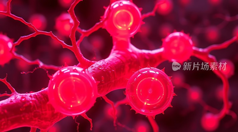 红色血管与血细胞的艺术表现