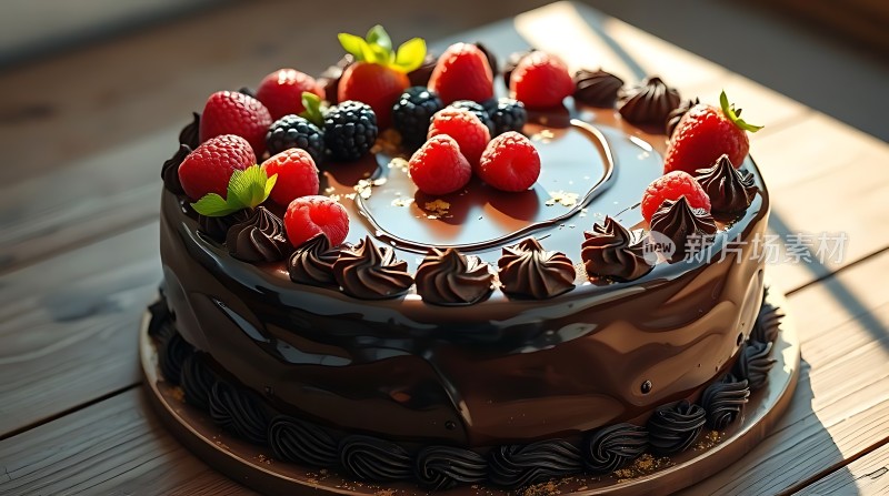 巧克力水果蛋糕