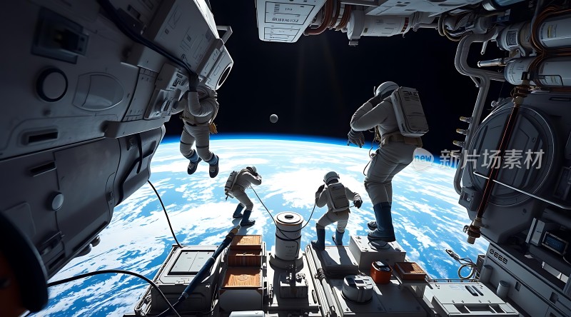 太空漫步宇航员与地球的壮丽对话