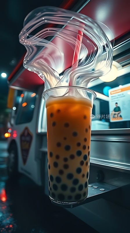 珍珠奶茶的艺术呈现