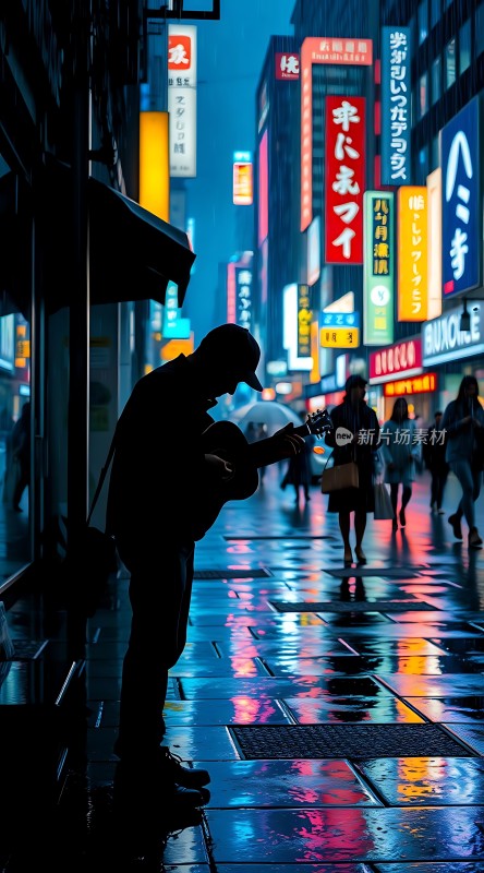 雨夜街头吉他手