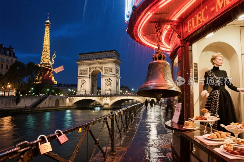 巴黎塞纳河夜景