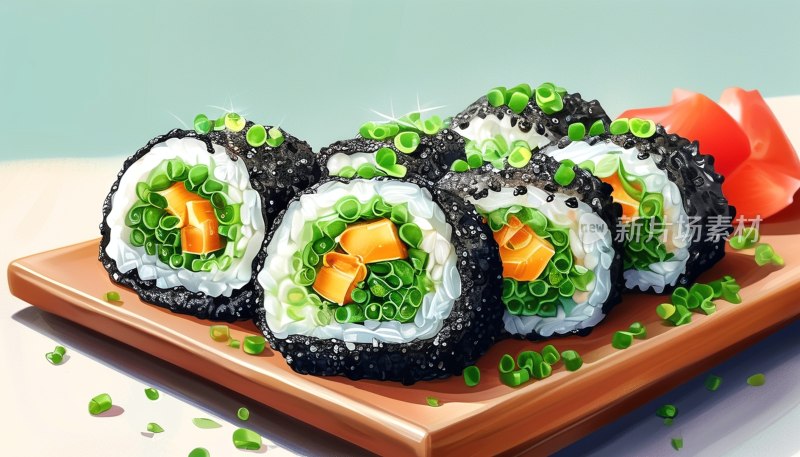 海苔寿司卷美食