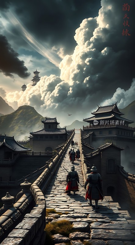 天际云海下的古城长桥