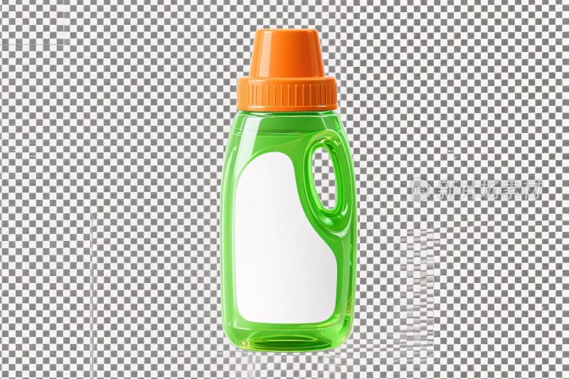 绿色洗涤剂瓶插画