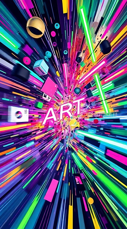 艺术爆炸色彩与形状的炫目碰撞