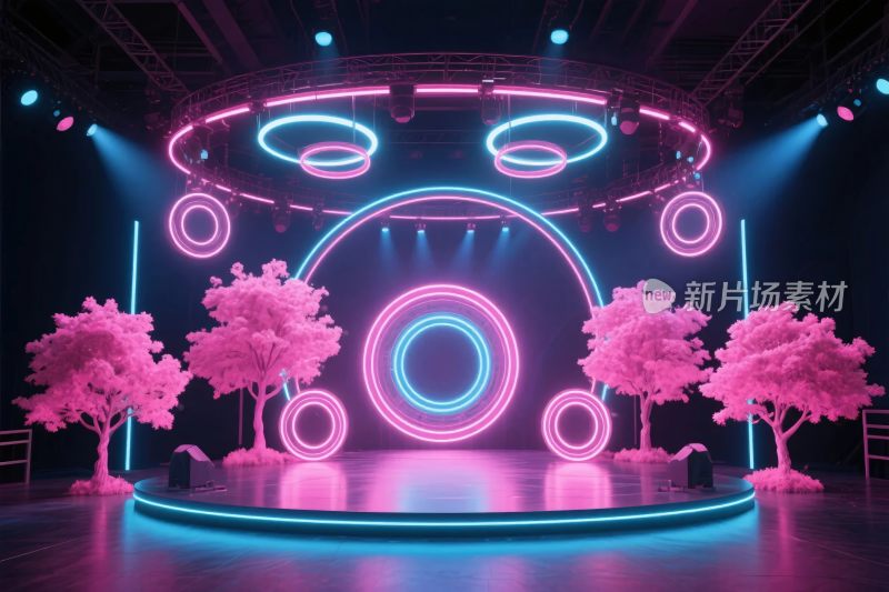 炫彩霓虹舞台场景