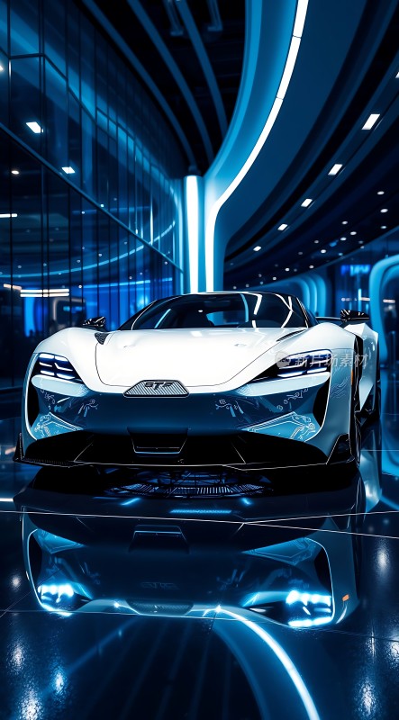 未来科技座驾白色跑车闪耀登场！