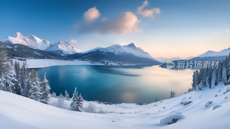 山峰 雪山湖面 雪山湖泊 唯美雪山