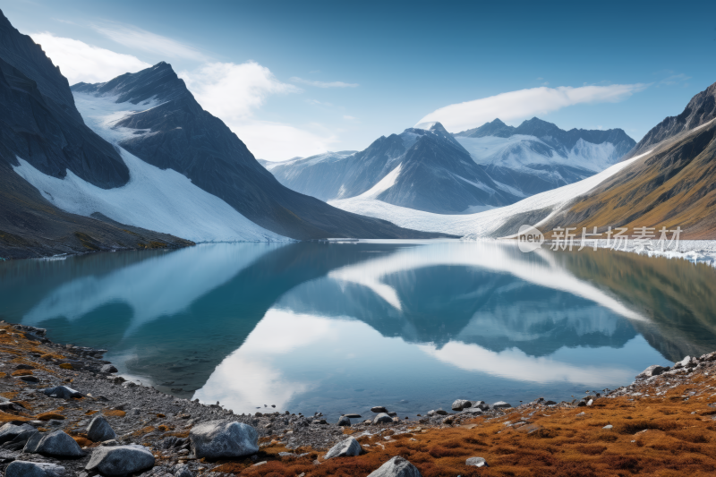 山倒映在山中的湖水中风光风景图片