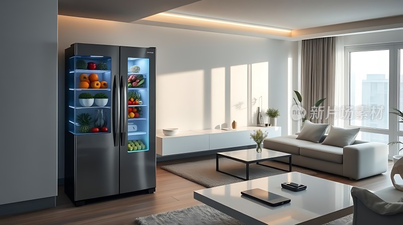现代家居生活智能冰箱与舒适客厅完美融合
