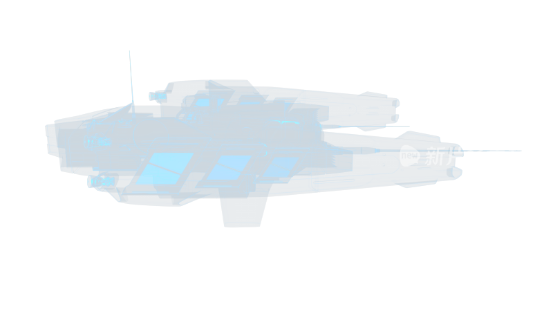 宇宙飞船9科幻透明网格线框机械机甲飞行器