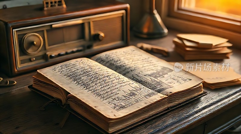 古旧书籍与收音机