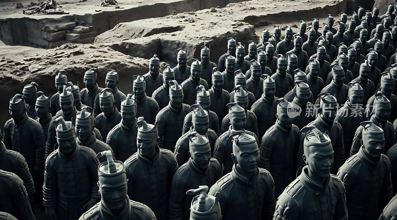 兵马俑阵列威武壮观