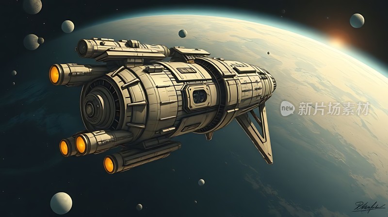 星际飞船遨游宇宙