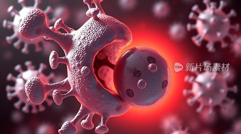 新片场素材 病毒入侵细胞