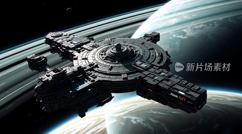 星际飞船环绕地球飞行