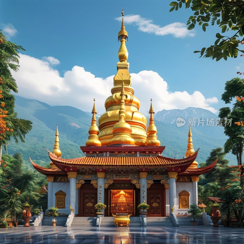 云南佛寺金碧辉煌