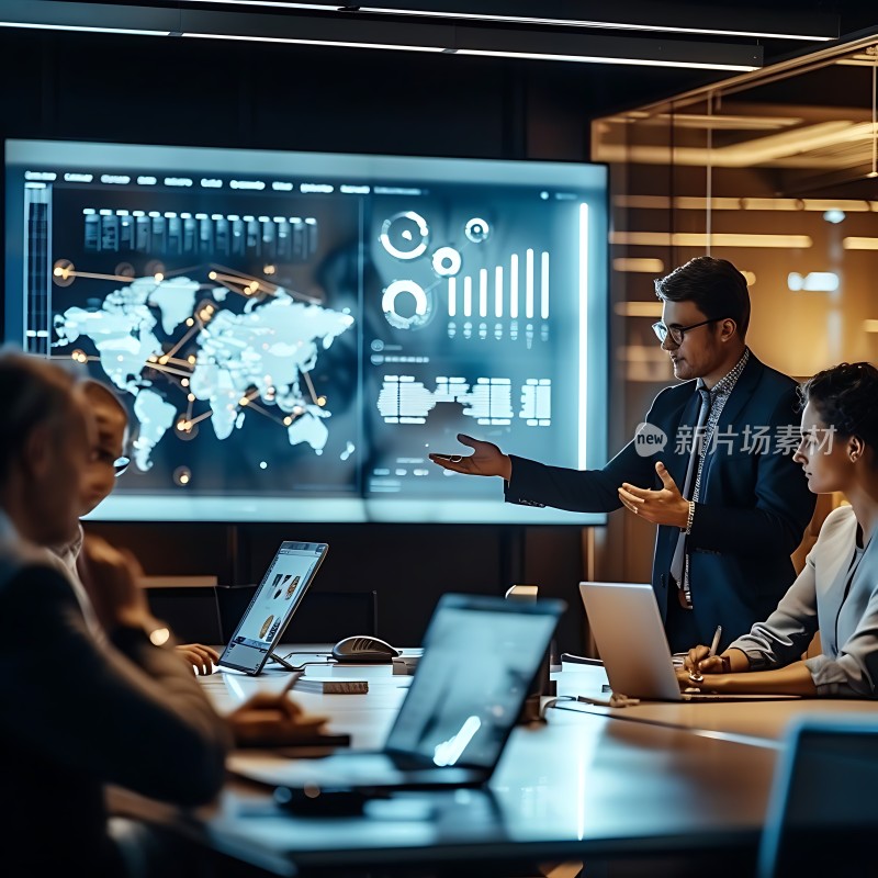 商务会议讨论全球战略规划