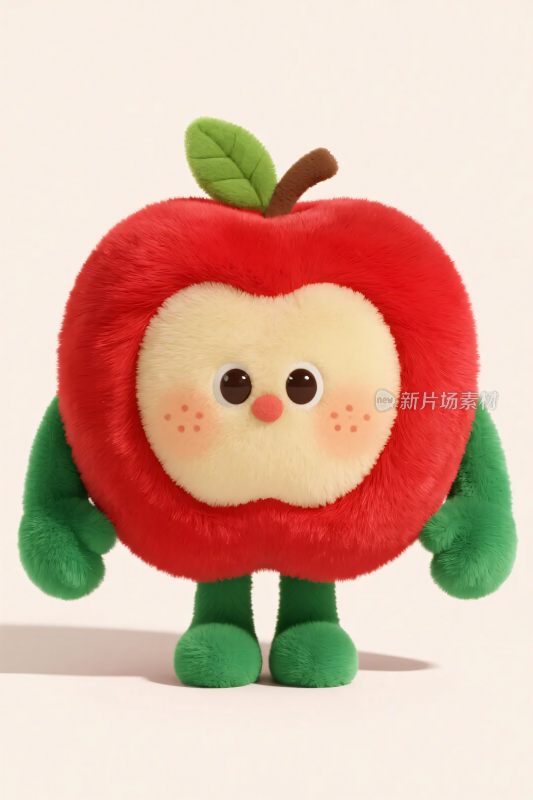 可爱苹果毛绒玩偶