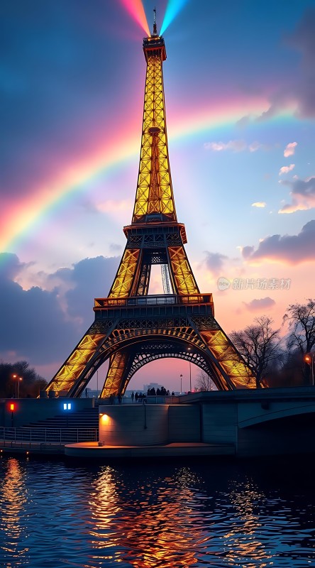 埃菲尔铁塔下的彩虹之梦