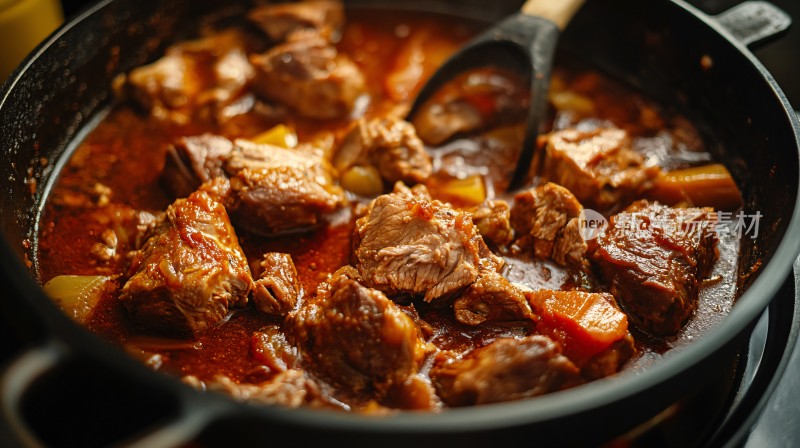 黄焖牛肉特写