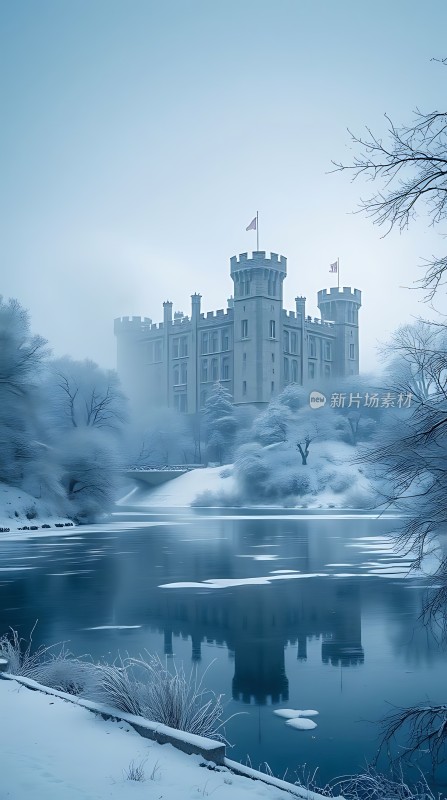 雪域古堡映湖畔