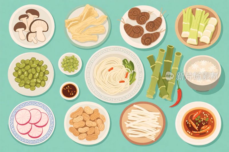 美食食材插画集合