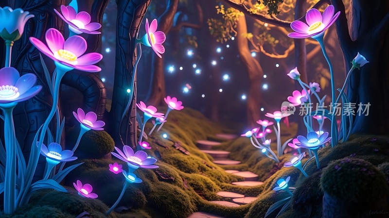 神秘森林夜光花语