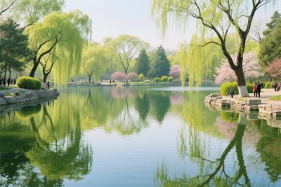 春日湖景美景图 春日湖景美景图