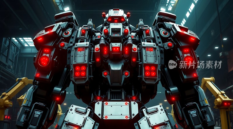 红色发光机器人未来科技感十足