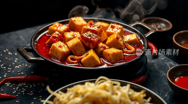 麻辣豆腐配面条