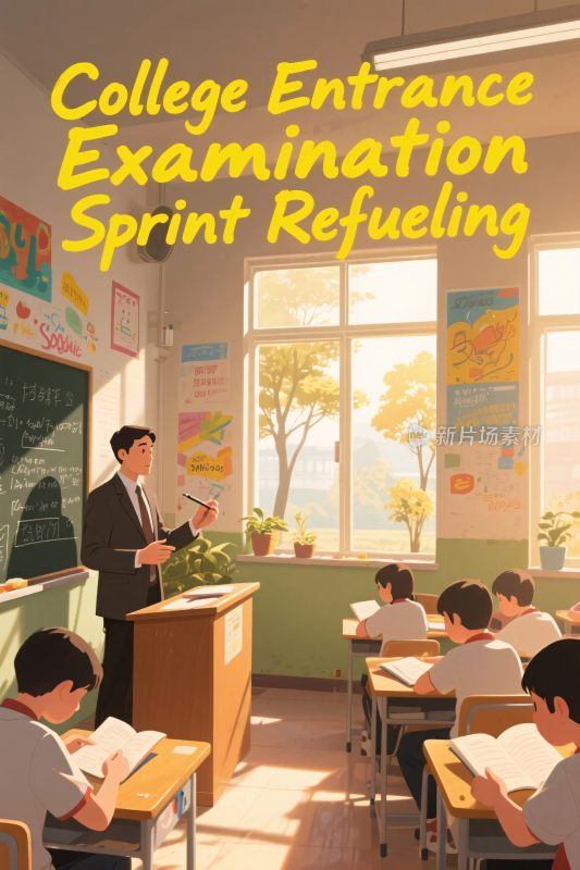 大学入学考试冲刺教室插画