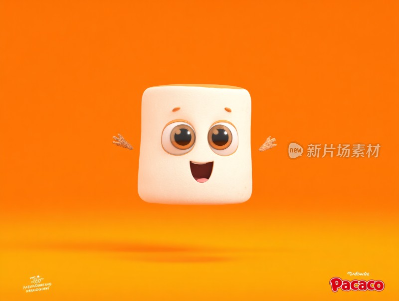 可爱方形卡通角色插画