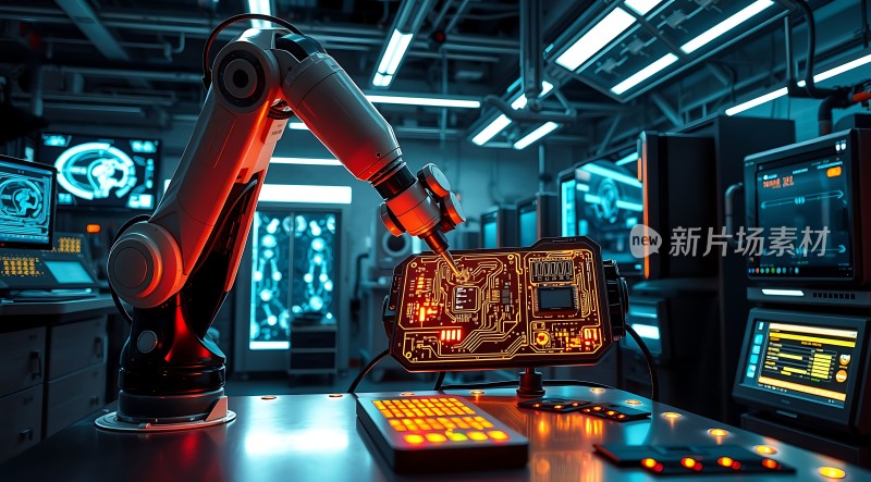 智能机械臂操作电子元件