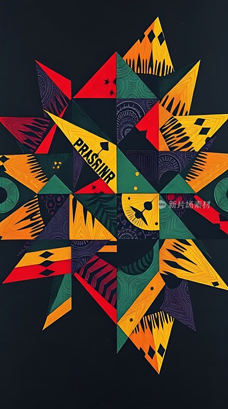 多彩几何图案融合艺术