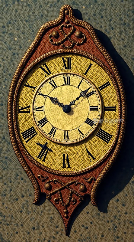 古铜色罗马数字时钟