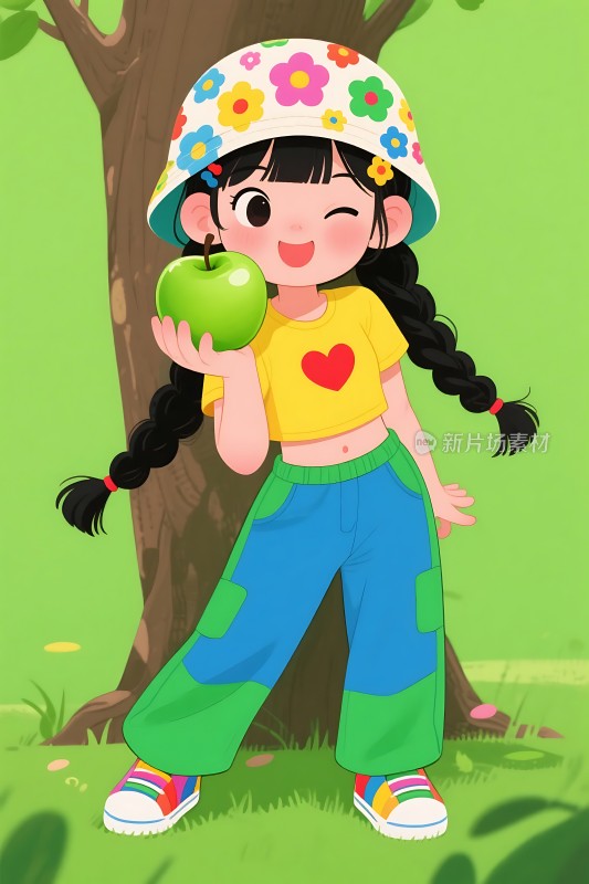 阳光下的快乐女孩